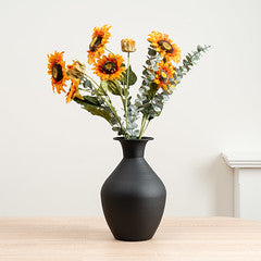 Sunflower Bouquet In 30.5Cm Collared Black Vase