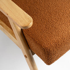 Caramel Boucle Chair (Flat Arms)
