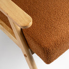 Caramel Boucle Chair (Flat Arms)
