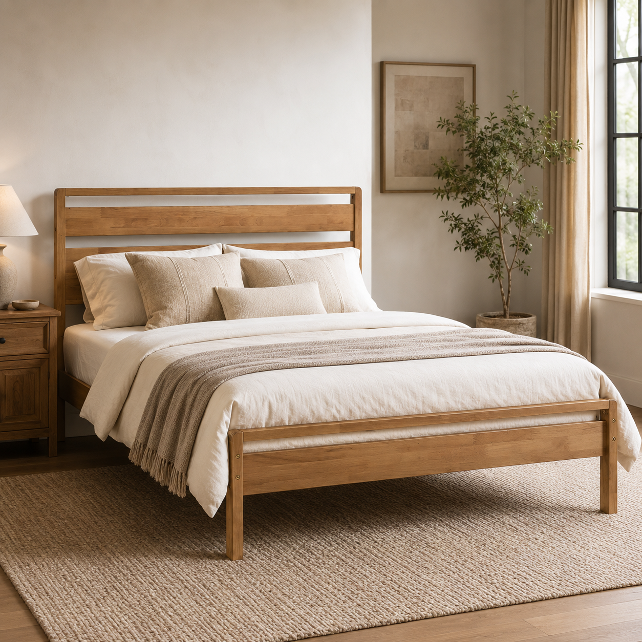 King Size Skandi Mid Century Bed