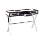 Kensington Townhouse Black And White Genuine Cowhide Console Table