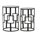 Avantis Set of 2  Square Design Black Tables