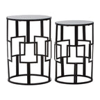 Avantis Set of 2  Square Design Black Tables