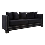 Sofia 3 Seater Black Velvet Sofa
