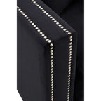 Sofia 3 Seater Black Velvet Sofa