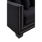 Sofia 3 Seater Black Velvet Sofa