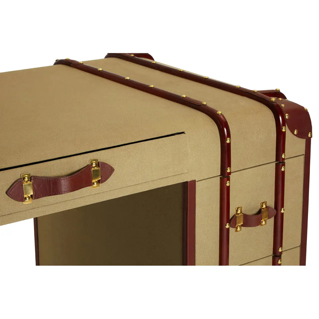 Columbus Leather Trim Canvas Desk