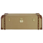 Columbus Leather Trim Canvas Coffee Table