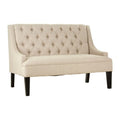 Doucet High Back Natural Linen Bench