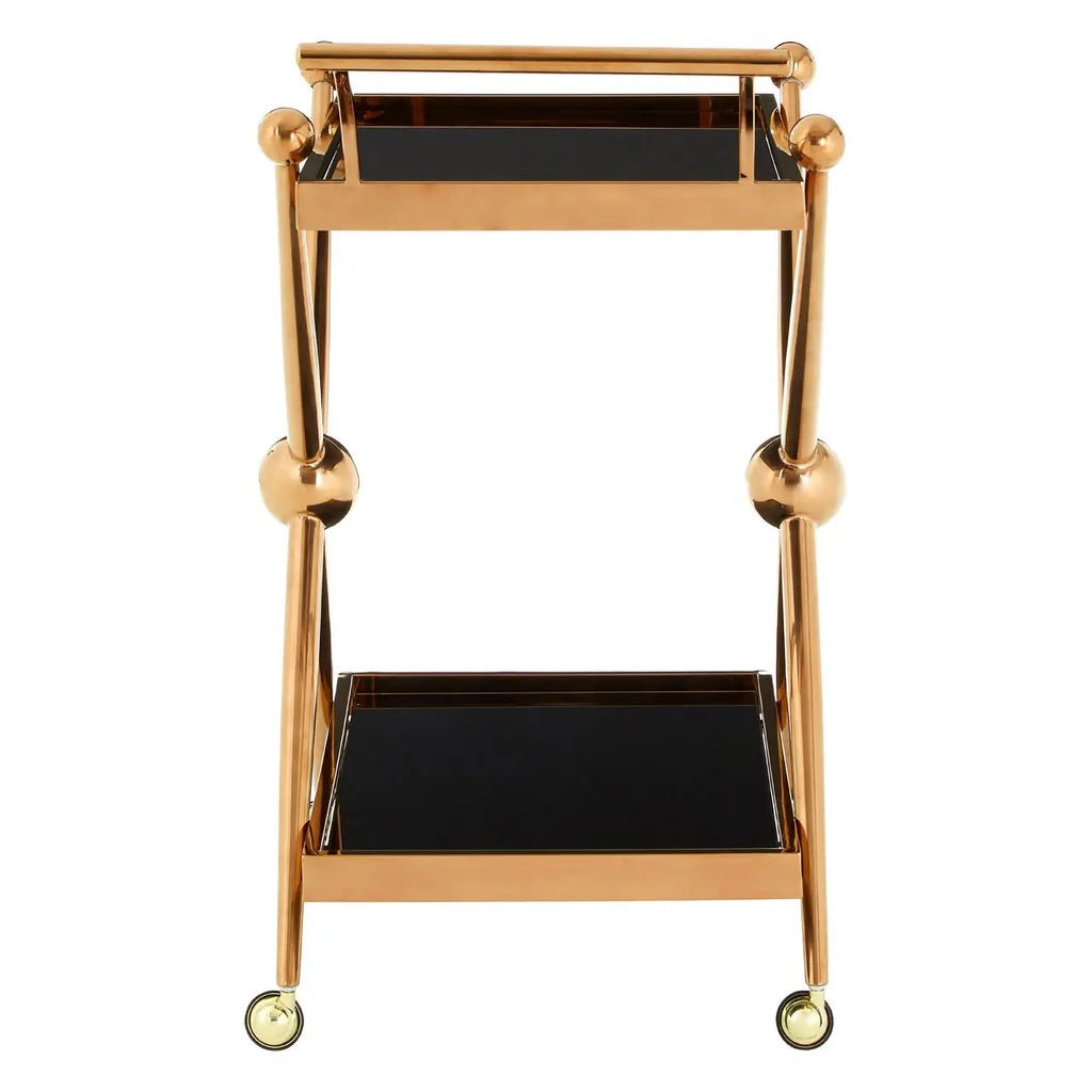 Novo 2 Tier Rose Gold And Cross Design Trolley