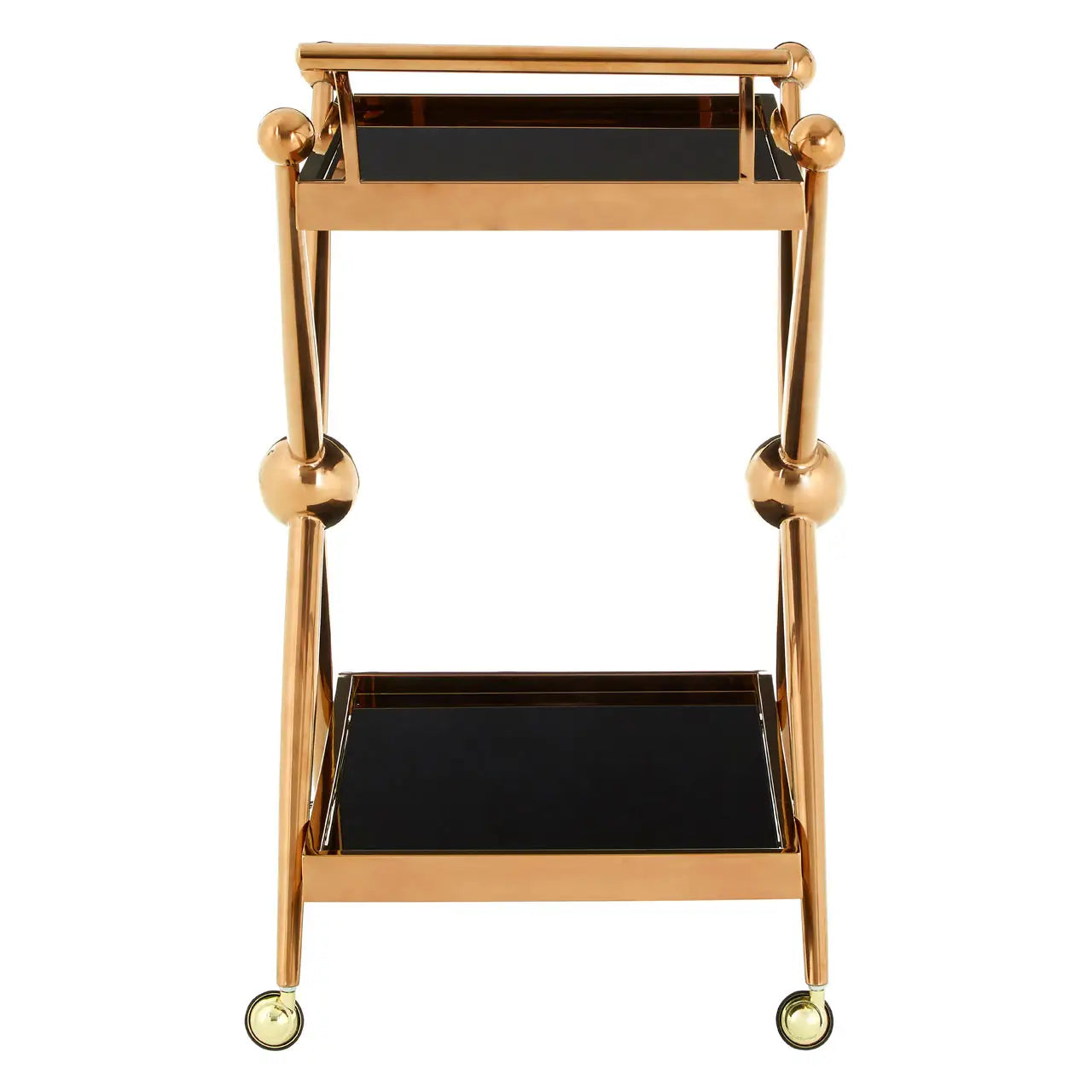 Novo 2 Tier Rose Gold And Cross Design Trolley