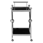Novo 2 Tier Silver And Cross Design Trolley