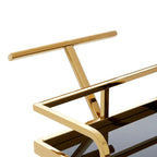 Novo 2 Tier Gold And Wavy Design Trolley