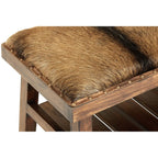 Inca Brown Goat Hide Bench
