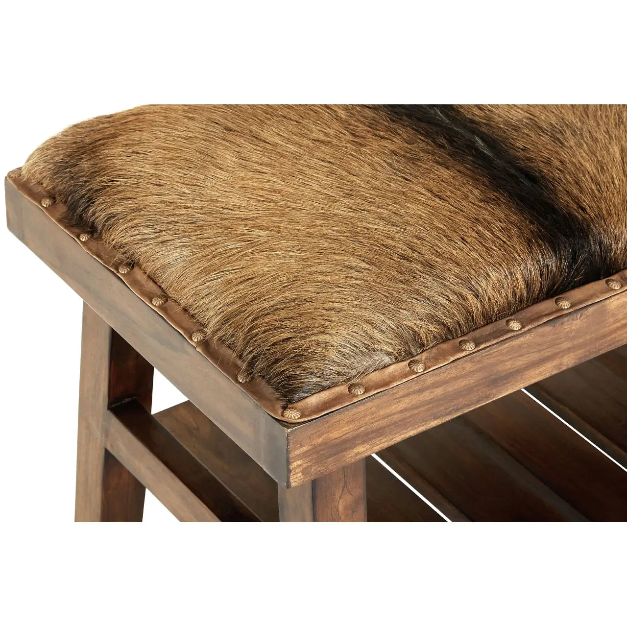 Inca Brown Goat Hide Bench