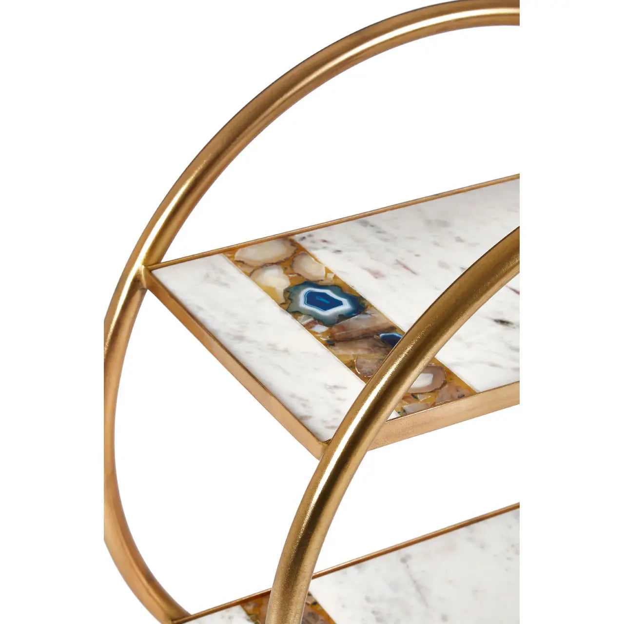 Vizzini 2 Tier Gold Finish Bar Trolley