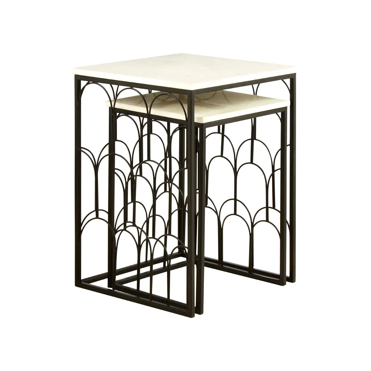 Templar Set Of 2 Marble Tops Side Tables