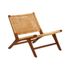 Lovina Teak Wood And Natural Rattan Lounge Chair
