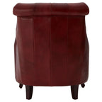 Victor Red Leather Studded Armchair