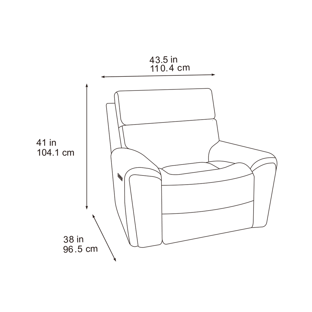 Atlanta Black Lay-Z-Boy Style Fabric Power Recliner Armchair