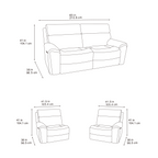 Atlanta Black Lay-Z-Boy Style Fabric Power Recliner 3 Seater Sofa