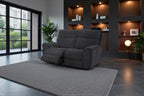 Atlanta Black Lay-Z-Boy Style Fabric Power Recliner 2 Seater Sofa
