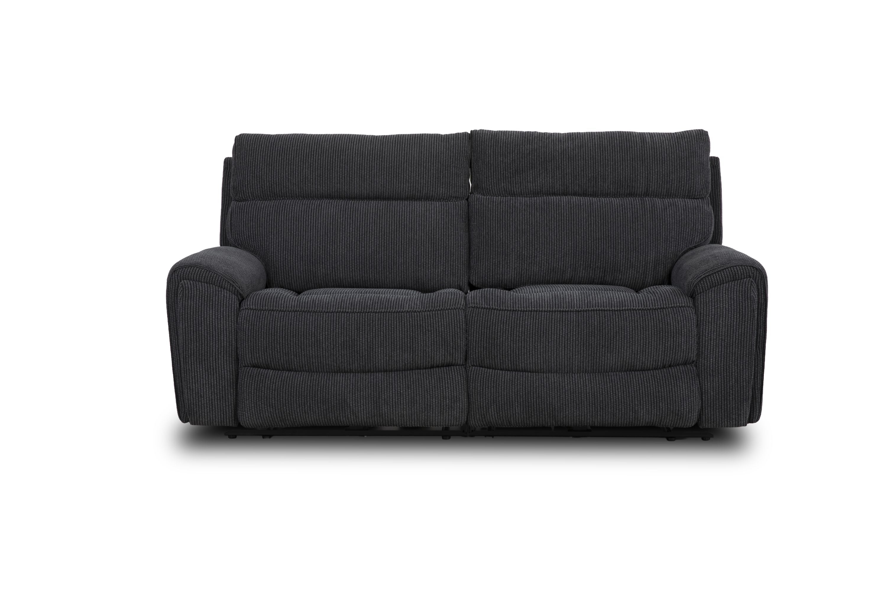 Atlanta Black Lay-Z-Boy Style Fabric Power Recliner 3 Seater Sofa