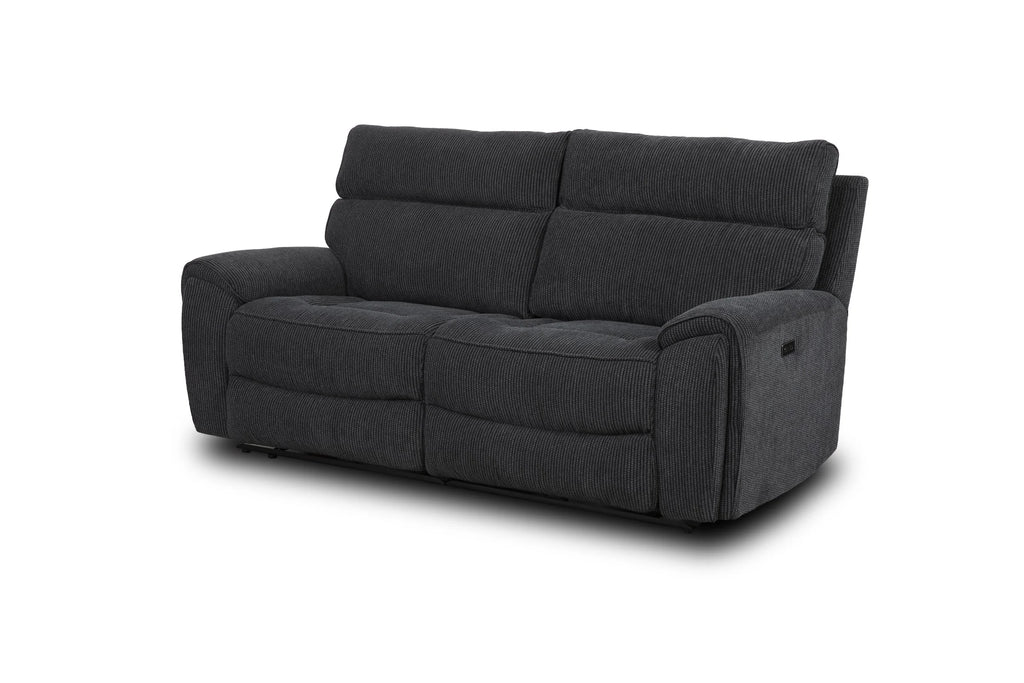 Atlanta Black Lay-Z-Boy Style Fabric Power Recliner 2 Seater Sofa