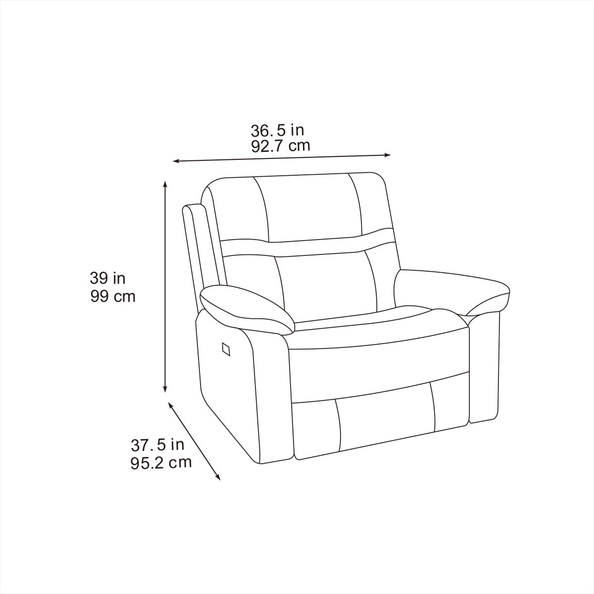 Jackson Grey Lay-Z-Boy Style Fabric Power Recliner Armchair