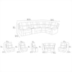 Jackson Grey Lay-Z-Boy Style Fabric Power Recliner Corner Sofa
