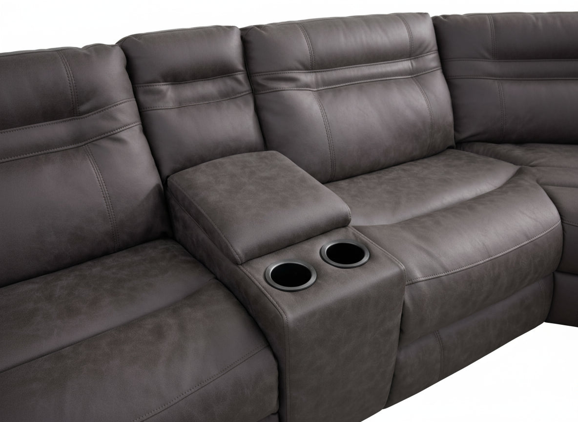 Jackson Grey Lay-Z-Boy Style Fabric Power Recliner Corner Sofa