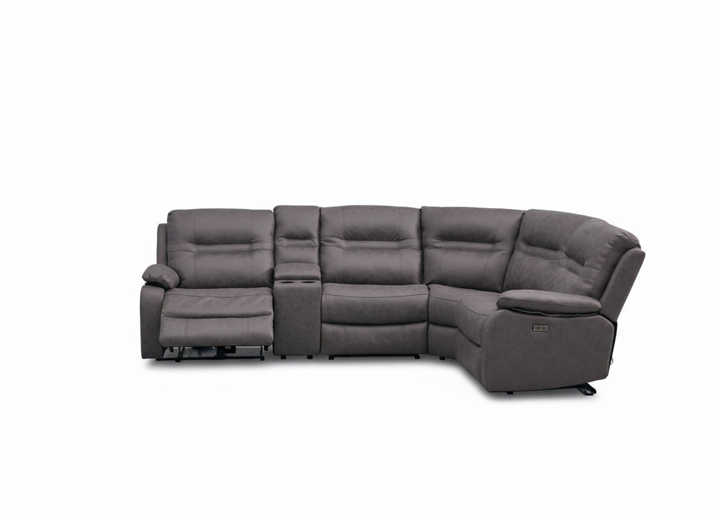 Jackson Grey Lay-Z-Boy Style Fabric Power Recliner Corner Sofa
