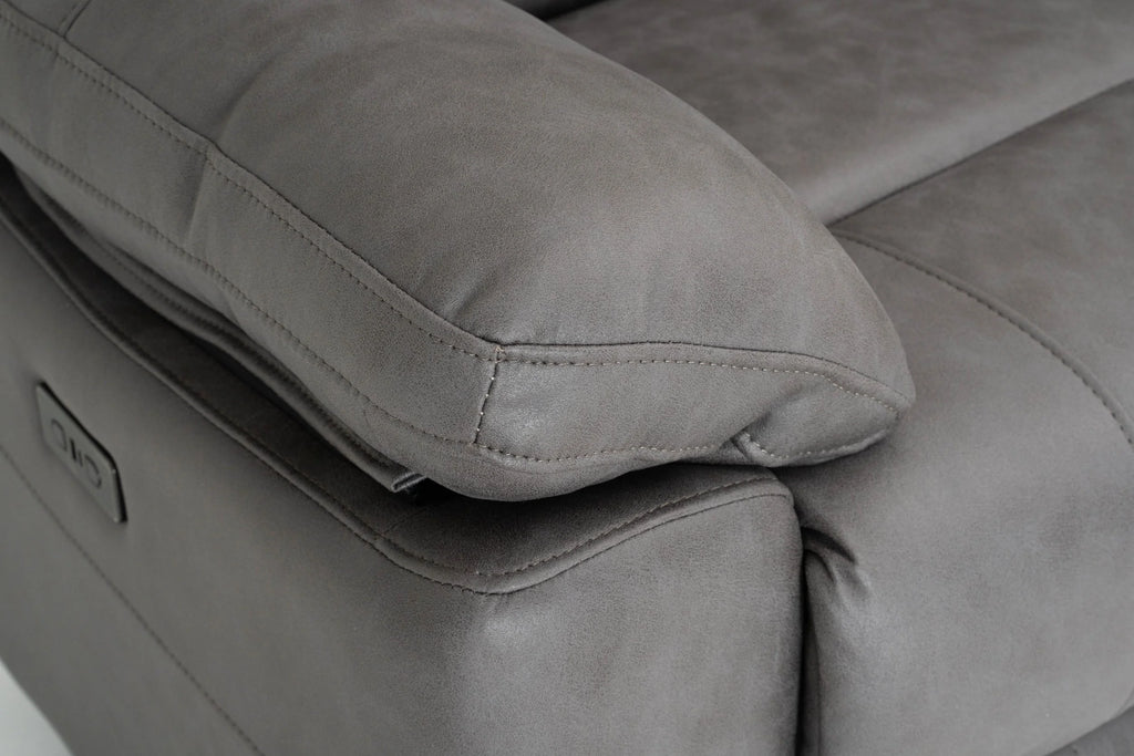 Jackson Grey Lay-Z-Boy Style Fabric Power Recliner Corner Sofa