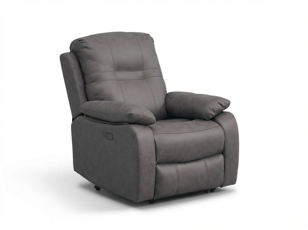 Jackson Grey Lay-Z-Boy Style Fabric Power Recliner Armchair