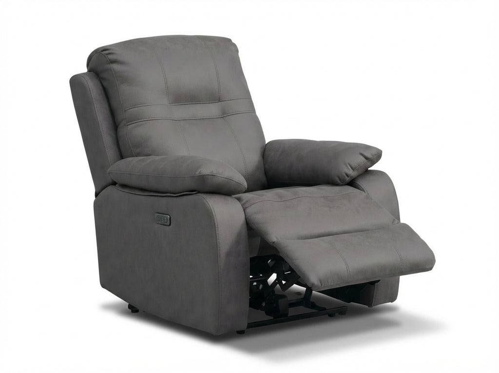 Jackson Grey Lay-Z-Boy Style Fabric Power Recliner Armchair