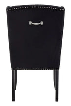 Kensington Townhouse Black Velvet Dining Chair with Dark Legs