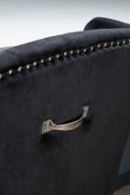 Kensington Townhouse Black Velvet Dining Chair with Dark Legs