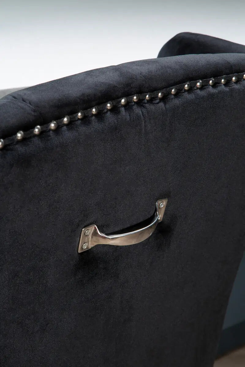 Kensington Townhouse Black Velvet Dining Chair with Dark Legs