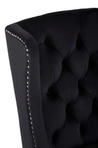 Kensington Townhouse Black Velvet Dining Chair with Dark Legs