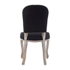 Kensington Townhouse Black Linen Dining Chair with Antique wood legs