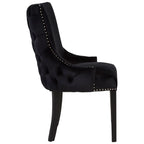 Kensington Townhouse Black Velvet Studded Dining Chair