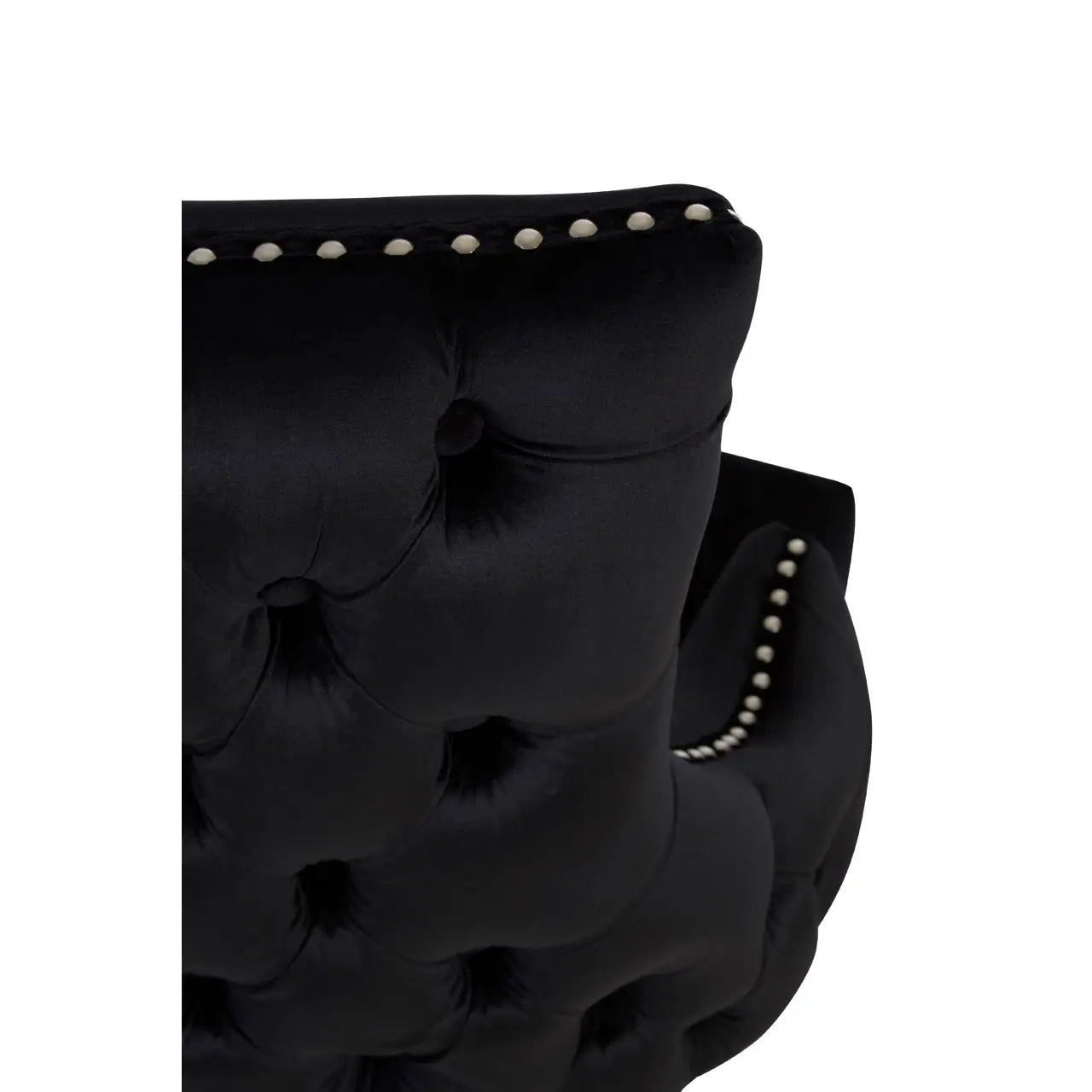 Kensington Townhouse Black Velvet Studded Dining Chair