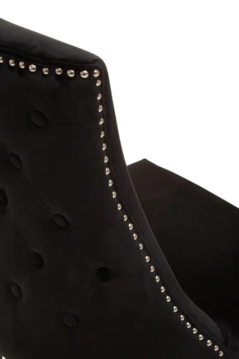 Kensington Townhouse Black Velvet Dining Chair