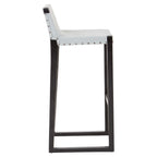 Kendari Grey Leather Bar Stool