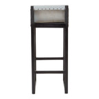 Kendari Grey Leather Bar Stool