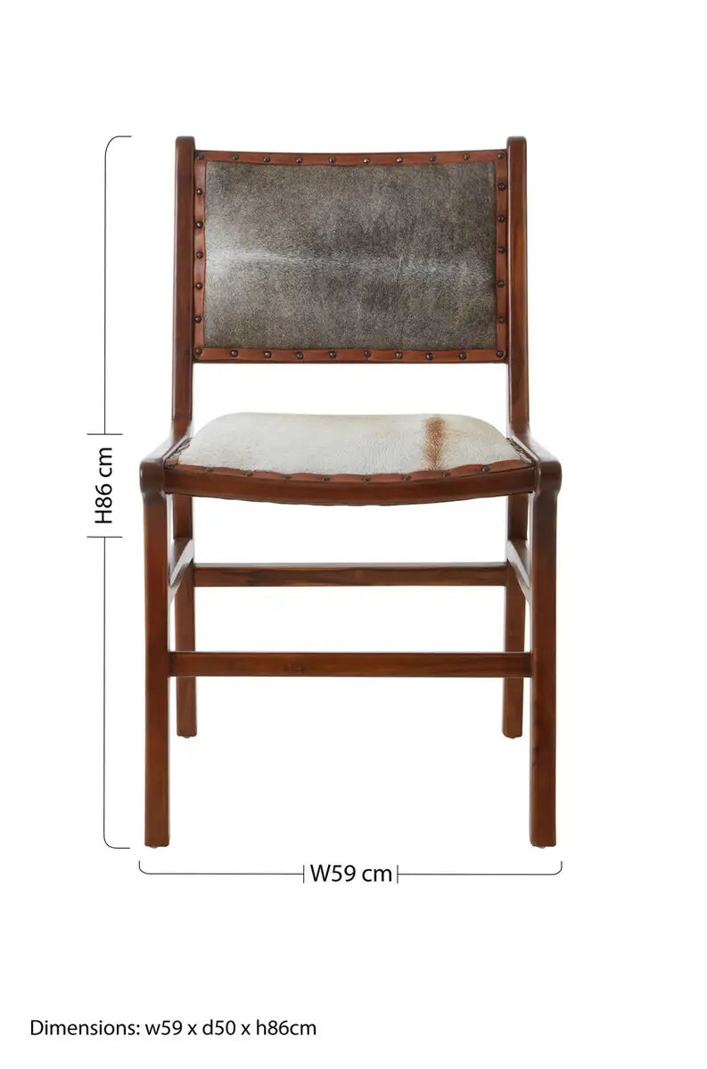 Kendari Dining Chair With Natural Cow Leather