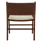 Kendari Leather Teak Wood Dining Chair