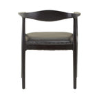 Kendari Open Back Black Leather Chair