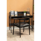 Kendari Open Back Black Leather Chair