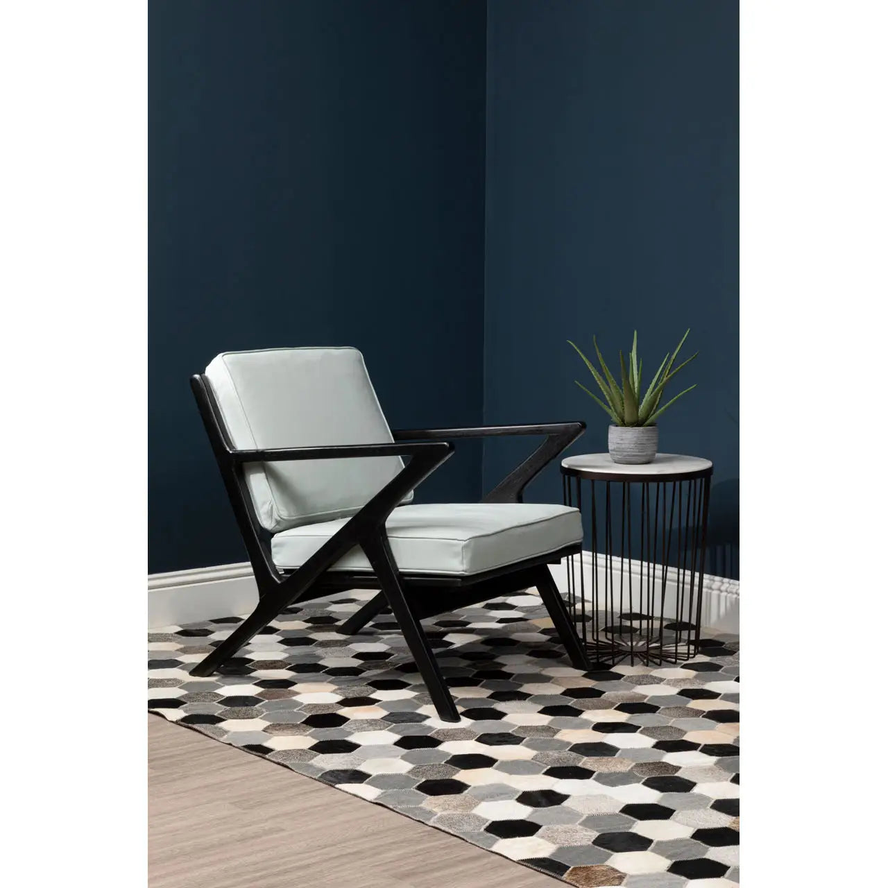 Kendari Grey Cow Leather Chair